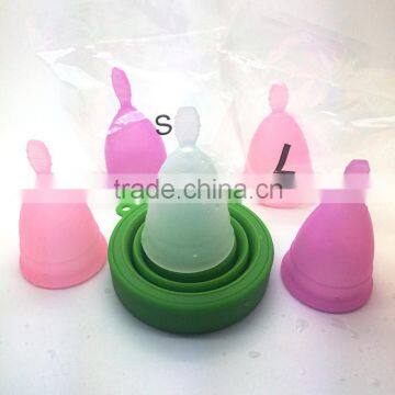 2016 Latest Chinese high quality menstrual cup with fold sterilizer cup