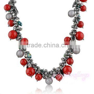 Hi quality latest design pearl fancy beaded necklace