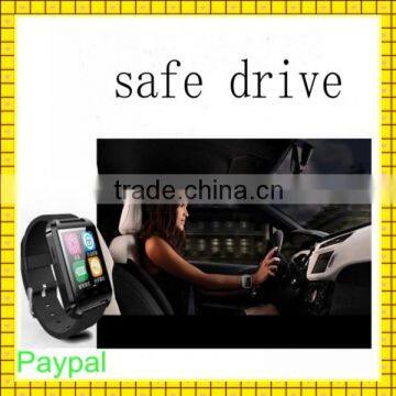 Paypal accept CE ROHS fashion safe drive smart watch U8