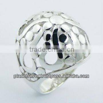 Radial Patterned Ajoure 925 Sterling Silver Ring