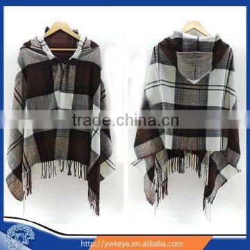 Hot selling Big pashmina cashmere fashion shawl ladies winter poncho with hood