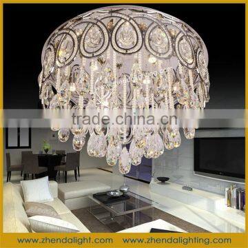 contemporary Led crystal round led ceiling light with big k9 clear crystal