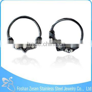 Superior Quality Black Nose Piercing Jewelry Crystal Real Septum Piercing
