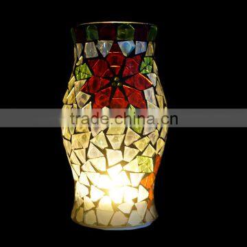 Handmade Crackle Mosaic Glass Mirror Vase For Home Decoration