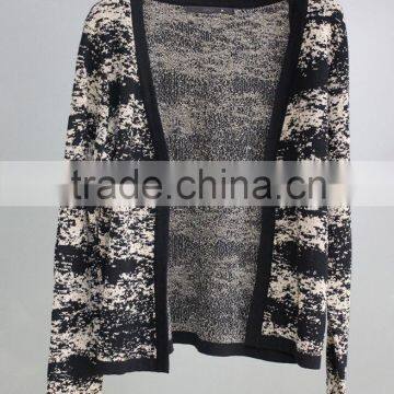 Gold and Silver Thread Cardigan Color Pattern Sweater