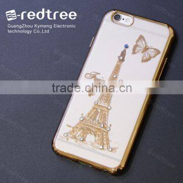 Fashion Rhinestone Electroplate Cell Phone TPU Case for Iphone 6s 7plus 7