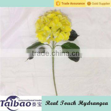 Good quality factory direct whosale yellow real touch fake hydrangea