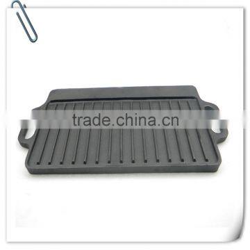 Rectangular double handle dual grill plate