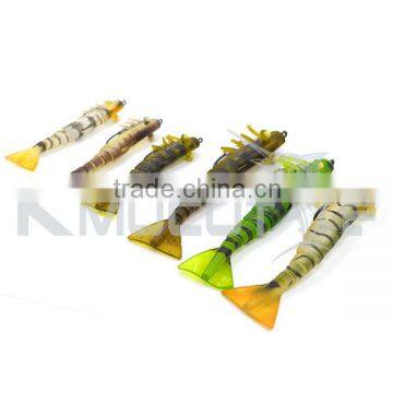 Kmucutie CHS006 Soft Shrimp Lure 5 Sections Body Live Smart Shrimp Bait for Octopus