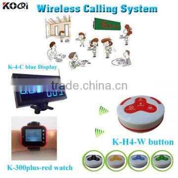 wireless calling system for restaurant waiter wrist watches and digital receiver