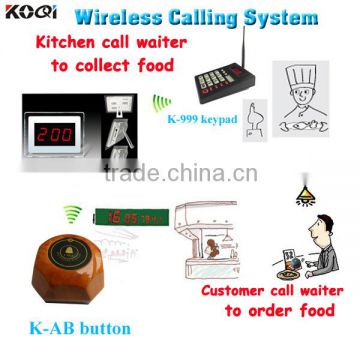 Table Calling Bell System For Kitchen Restaurant Equipments K-200CD+K-999+K-AB Guest Paging System