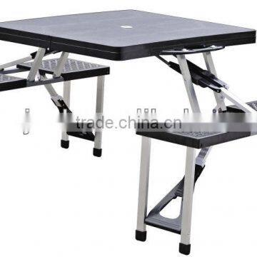 Outdoor folding plastic picnic table color black