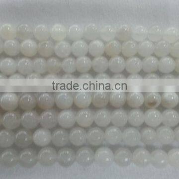 AB grade White Jade 8mm round beads