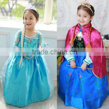 2014 Frozen Elsa Dress For Girls dress up Anna Frozen princess short sleeve dresses For Frozen BC242