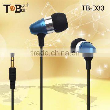 New design fashionable metal earphone cheap metallic ear buds