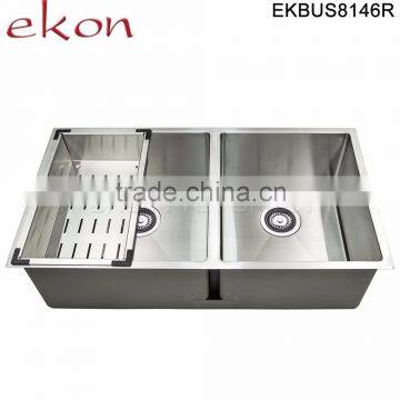 Wholesale Prices Handmade Stainless Steel Double Bowl Under Mount Kitchen Sinks photo-5