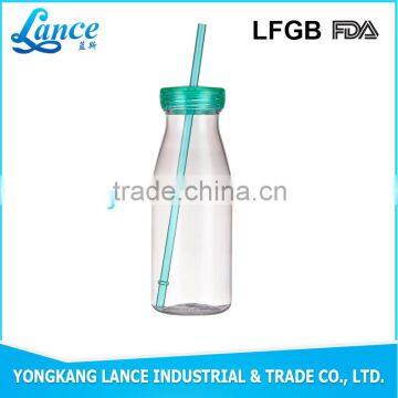 OEM high quality cheap promotional gift water bottle with straw