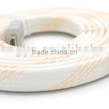 Xinya factory OEM/ODM high speed flat nylon mesh HDMI cable 1.4V with gray metal shell