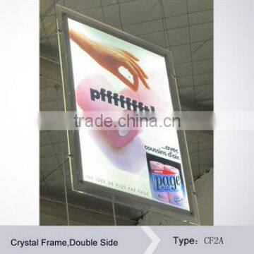 crystal frame double sides hang type slim light box