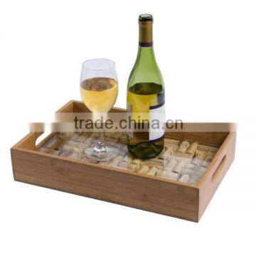 Wholesale Wooden Coffee Cup & Wine Glasses Holder Tray