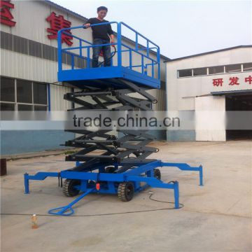 Mobile scissor lifting machine for people