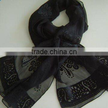 burnout silk satin scarf