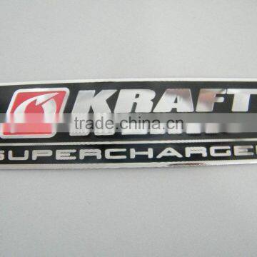 Custom Aluminum sticker custom shape metal badge nameplate brushed aluminium badge