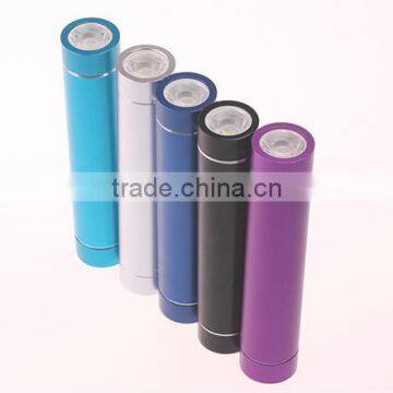 popular selling 2600mah cylinder power bank with LED light,power bank samsung