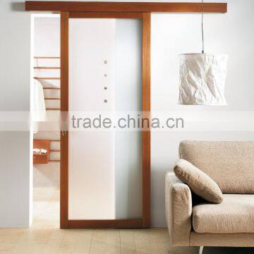Wood Entry Door With Frosted Glass photo-3