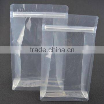 transparent stand up side gusset lamination vacuum bag with zipper top wholesale