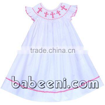 Lovely cross hand smocked bishop dress