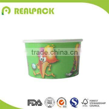 Beautiful design paper ice cream cup with plastic lid