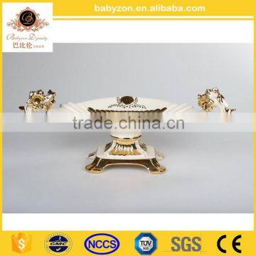 2016 Popular Chinese Gold painted Fashion luxury modern fruit ceramic charger plate