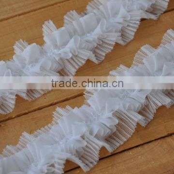 4.5 CM wide black and white Fold chiffon lace,3D lace accessories diy