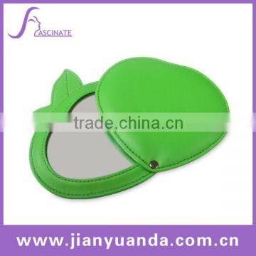 Fashion leather cosmetic mirror with apple shape