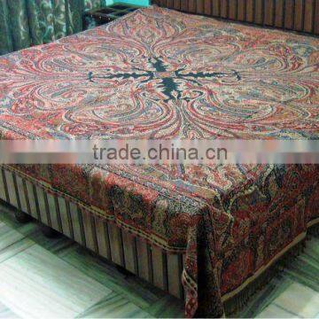 indian Wool Pashmina Jamavar bedspreads