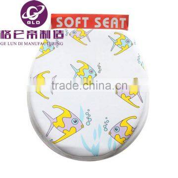 GLD toilet seat,PVC soft toilet seat,Soft close hinged toilet seat for WC beautiful popular soft seat