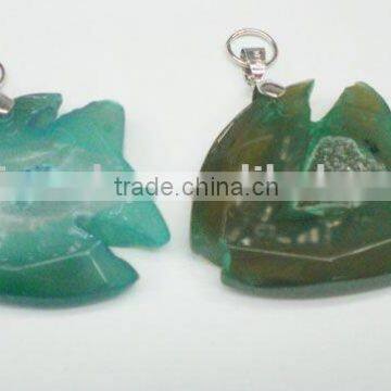new fish shape natural stones agate necklace pendants