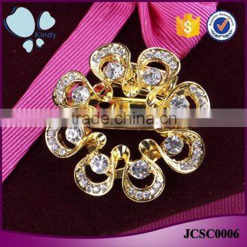 Fashion gold plaed jewelry full jewelled zinc alloy rhinestone flower korean scarf clip brooch