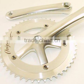 silver single speed crankset alloy chainwheel single speed bike chain wheel cranks