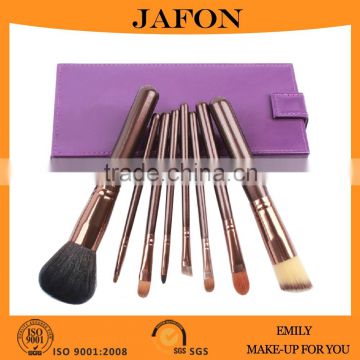 8pcs Purple Personalized Make up Brush Set With Makeup Mirror Box