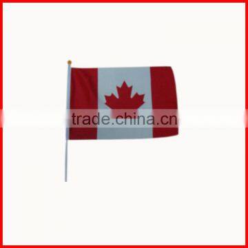 20*30cm promotion Canada hand waving flag with plastic pole