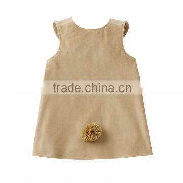 (CD928#GREY )2-6Y 2016 High Quality Latest Design Children Dress Cat Applique for Corduroy Dress photo-4