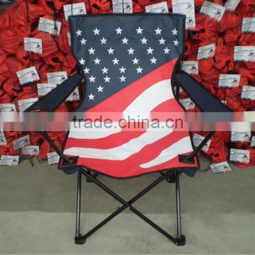 Ployester Flag Folding camping Chair With Flag Printing