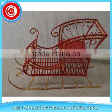 Hot selling sturdy outdoor decor metal christmas sleigh