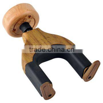 Auto Lock Wall Hanger Type Real Solid Wood Insturment Hanger Wooden Guitar Hanger