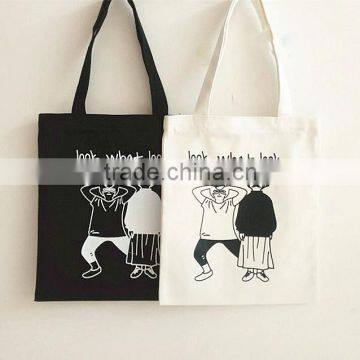 Custom logo tote canvas bag for shopping shoulder bag for fashionable women