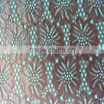 shinny floral nylon spandex lace fabric for dress