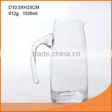 Glass Wine Decanter With Colored Glass Handle and Scale