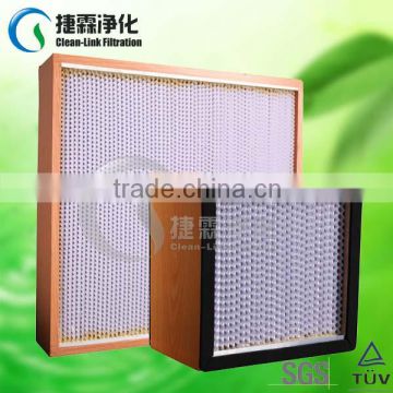 High efficiency capacity deep pleat hepa filter